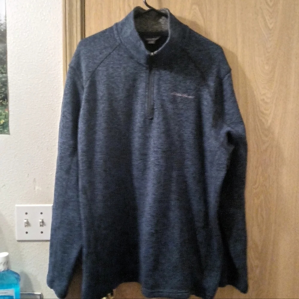 Eddie Bauer Blue Mens XXL Radiator Pullover Half Zip Comfortable Quality GUC